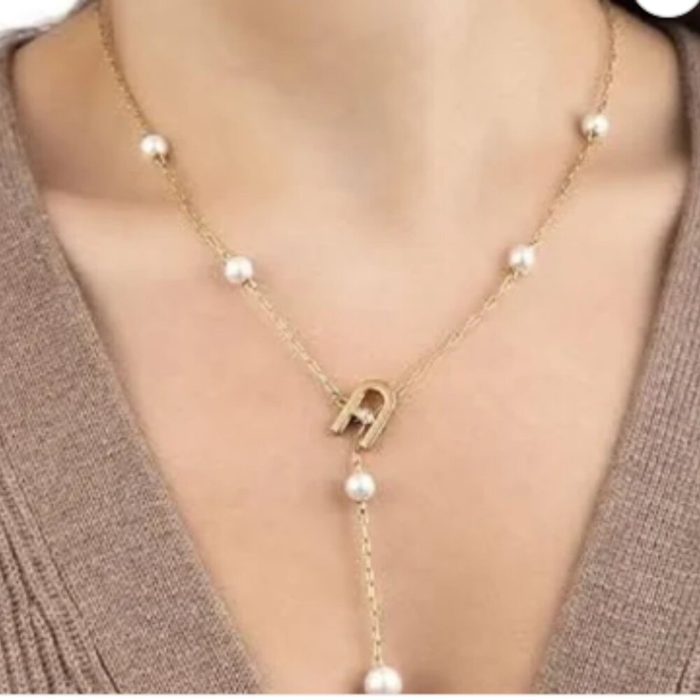 Furla Pearl Lariat Necklace: New In Box - Picture 3 of 3